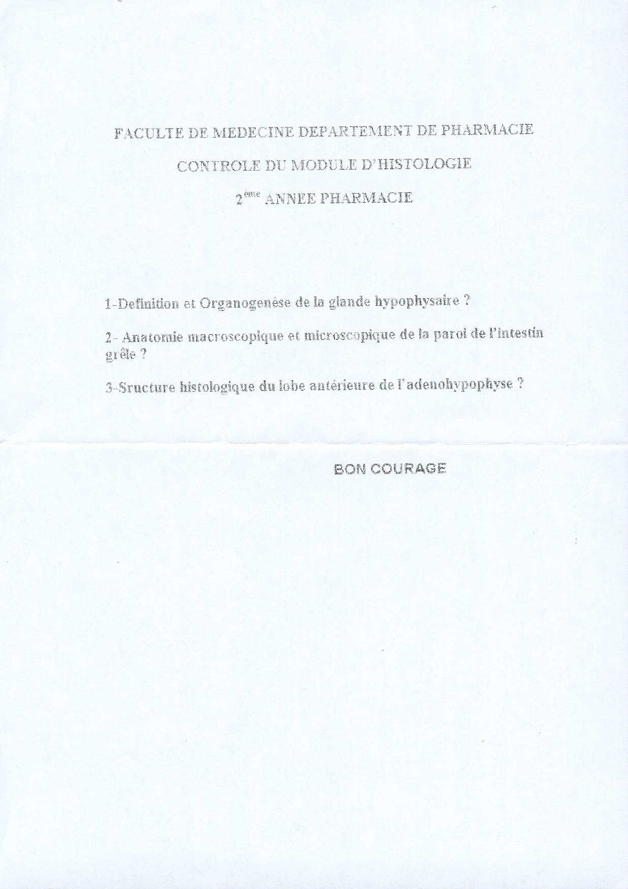 www.espace-etudiant.net - examen 2eme année pharmacie histologie.jpg