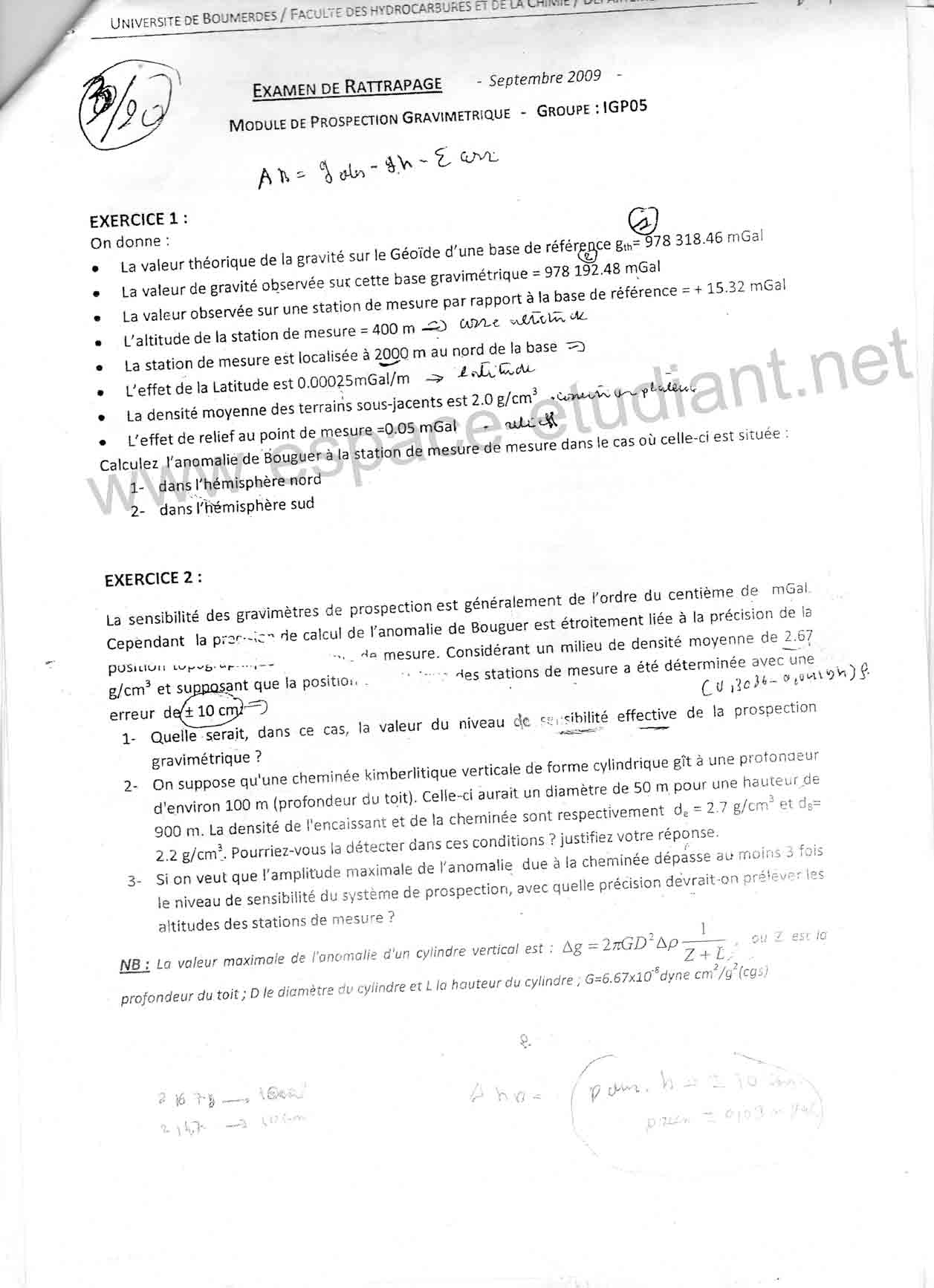 www.espace-etudiant.net - rattrapage de gravimétrie 2009 - INH Boumerdes.jpg