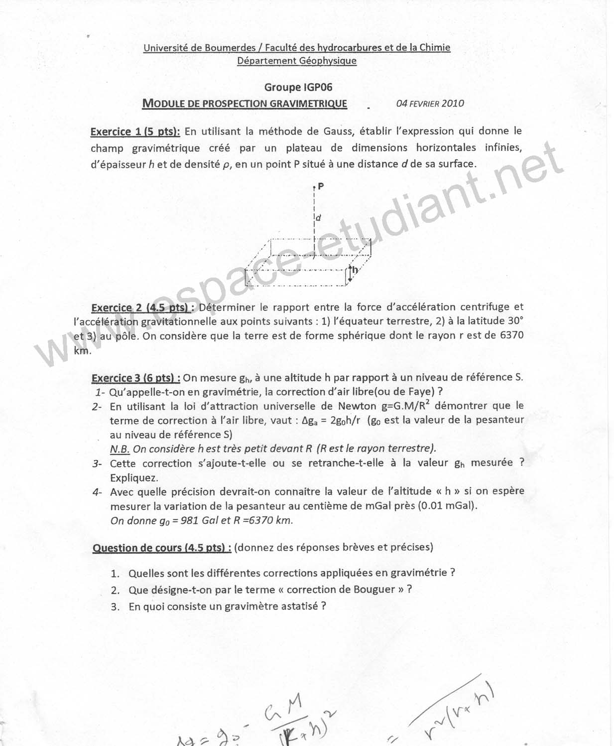 www.espace-etudiant.net - examen de gravimétrie 2010 - INH Boumerdes.jpg